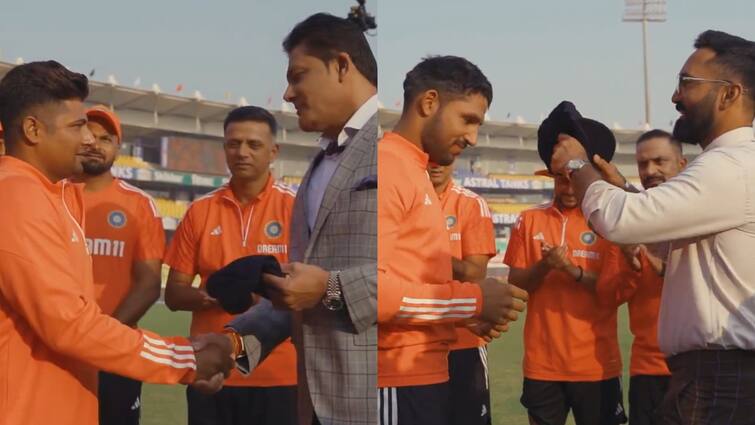 सरफराज खान और ध्रुव जुरेल को डेब्यू कैप के साथ मिला खास तोहफा, वीडियो वायरल