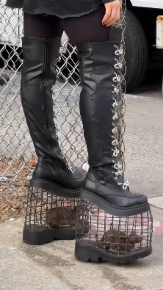 ये क्या! आ गई 'चूहेदानी' वाली हील्स, महिला का वीडियो वायरल