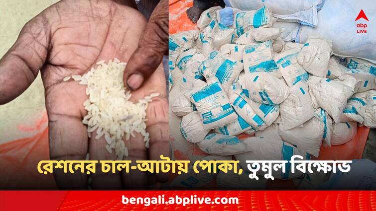 Malda News Violent protests around the dealer for giving insect-infested rice-flour low-quality ration Malda News: পোকা ধরা চাল-আটা, নিম্নমানের রেশন দেওয়া নিয়ে ডিলারকে ঘিরে তুমুল বিক্ষোভ