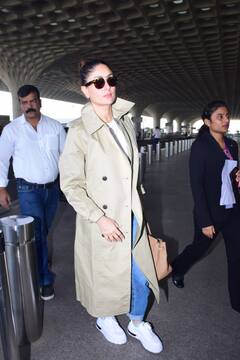 ब्लू डेनिम के साथ लॉन्ग ओवरकोट पहन Kareena Kapoor ने एयरपोर्ट पर ली धांसू एंट्री, एक्ट्रेस के स्टाइलिश अंदाज को देखते रह गए लोग