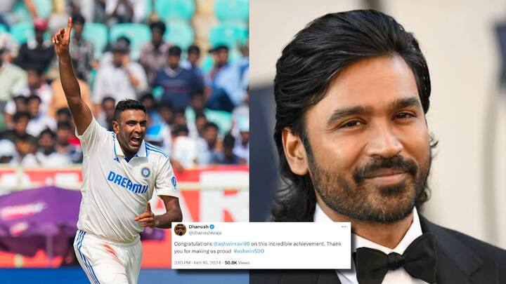 Dhanush on Ashwin : கிரிக்கெட் வீரர் அஸ்வினை புகழ்ந்து நடிகர் தனுஷ் பதிவிட்டுள்ள எக்ஸ் தள பதிவு இணையத்தில் வைரலாகி வருகிறது.