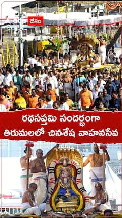 Chinnasesha Vahana Seva: రథసప్తమి సందర్భంగా తిరుమలలో వైభవంగా చినశేష వాహనసేవ