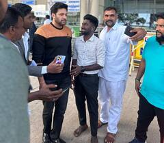 Jayam Ravi Photos : சைரன் படத்தை காண மதுரைக்கு சென்ற நடிகர் ஜெயம் ரவி!