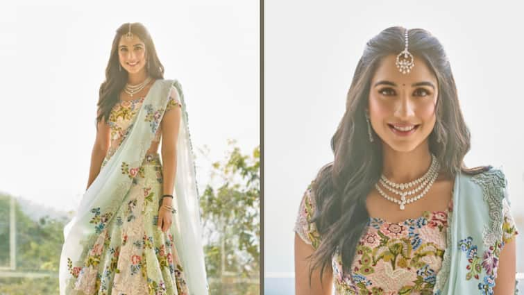 Radhika Merchant In Anamika Khanna Pastel Lehenga For Lagan Lakhvanu Ceremony Radhika Merchant Walks In An Anamika Khanna Lehenga For Her Lagan Lakhvanu Ceremony