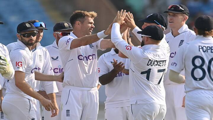 England speedster James Anderson created an unwanted record during the India vs England third Test at the Niranjan Shah Stadium in Rajkot on Friday (February 16). He now holds the distinction of being the bowler to have conceded most Test runs. He went past Indian legend Anil Kumble's tally of runs conceded in Test cricket history. (Image Credit: Getty)