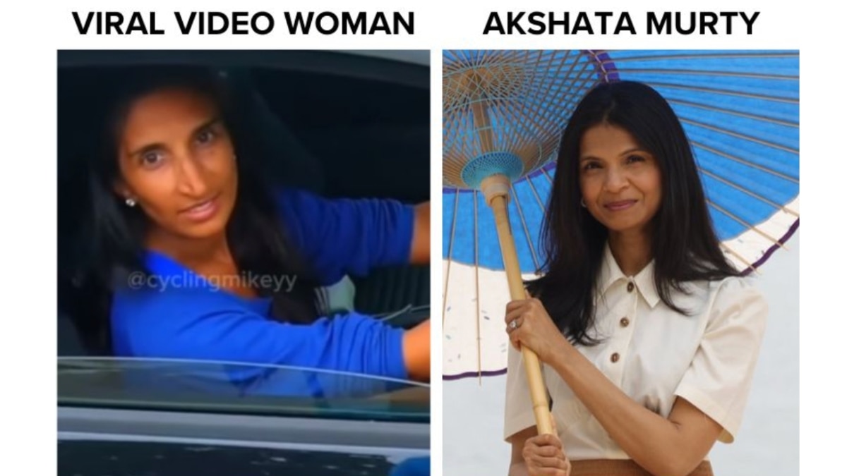 Comparison between the woman in the viral video and Akshata Murty. (Source: Facebook/Instagram/Modified by Logically Facts)