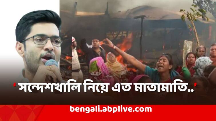 TMC Leader Abhishek Banerjee gives reaction  Sandeshkhali Violence and Sukanta Majumdar issue Abhishek Banerjee: 'সন্দেশখালি নিয়ে এত মাতামাতি, আমাদের যখন..', বিস্ফোরক অভিষেক