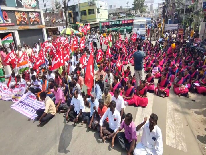 மயிலாடுதுறையில் 300க்கும் மேற்பட்டோர் சாலை மறியல்! ஸ்தம்பித்த போக்குவரத்து!