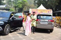 Rakul-Jackky Wedding: ગોવામાં લગ્ન પહેલા રકુલ-જેકીએ સિદ્ધિવિનાયક મંદિરમાં કર્યા દર્શન, પિન્ક સૂટમાં લાગી 'દુલ્હનિયાં'