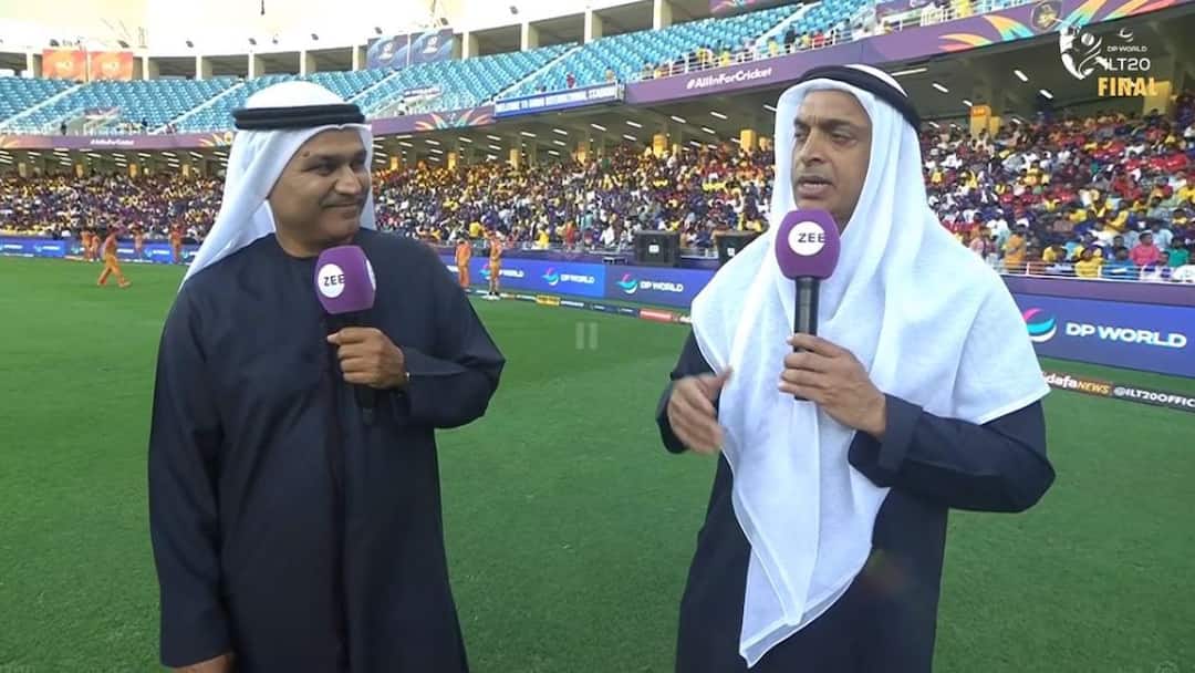 वीरेंद्र सेहवाग अरबी पोशाखामुळे ट्रोल, नेटकऱ्यांचा संताप, नेमकं प्रकरण काय ? virender sehwag shoaib akhtar arabic look ilt20 final debate on social media वीरेंद्र सेहवाग अरबी पोशाखामुळे ट्रोल, नेटकऱ्यांचा संताप, नेमकं प्रकरण काय ?