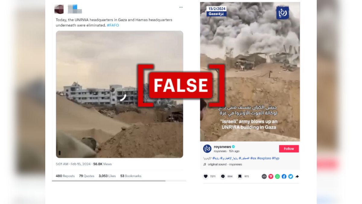 Fact Check: No, This Video Does Not Show Explosion At UNRWA's Gaza Headquarters