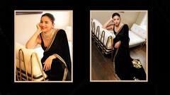 Alia Bhatt Photos : கருப்பு வெல்வெட் புடவையில் அசத்தும் பாலிவுட் அழகி ஆலியா பட்!