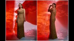 Gauahar Khan Turns A Glam Diva In A Shimmery Golden Dress; SEE PICS