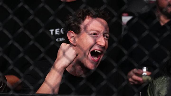 Mark Zuckerberg is seen in attendance during the UFC 298 event at Honda Center on February 17. (Image Source: Getty)