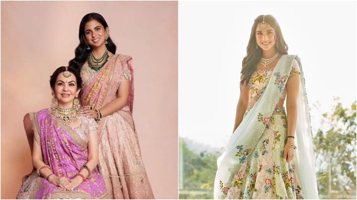 For the Lagan Lakhvanu ceremony of Radhika and Anant Ambani, Radhika Merchant, Isha Ambani, and Nita Ambani donned pastel lehengas.