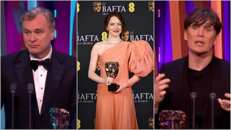 BAFTA Film Awards 2024 Christopher Nolan Oppenheimer Wins 7 Awards Poor Things and Know complete Winners List BAFTA Film Awards 2024: 'ओपेनहाइमर' का बजा बाफ्टा में डंका, सबसे ज्यादा अवॉर्ड किए अपने नाम, यहां चेक करें विनर्स की पूरी  लिस्ट