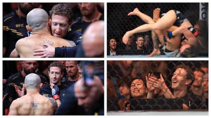 Meta CEO Mark Zuckerberg was seen at UFC 298 on Saturday. Have a look at some of the glimpses from the match.