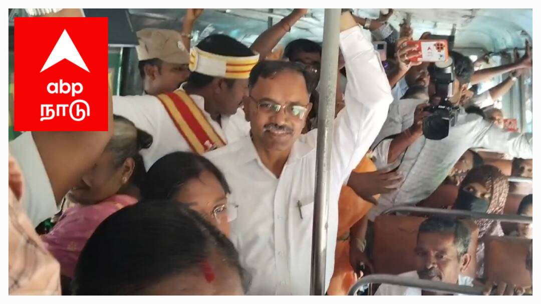 அரசுப் பேருந்தில் நின்றபடி பயணித்து அலுவலகம் சென்ற மயிலாடுதுறை ஆட்சியர் - வியப்பில் பயணிகள்