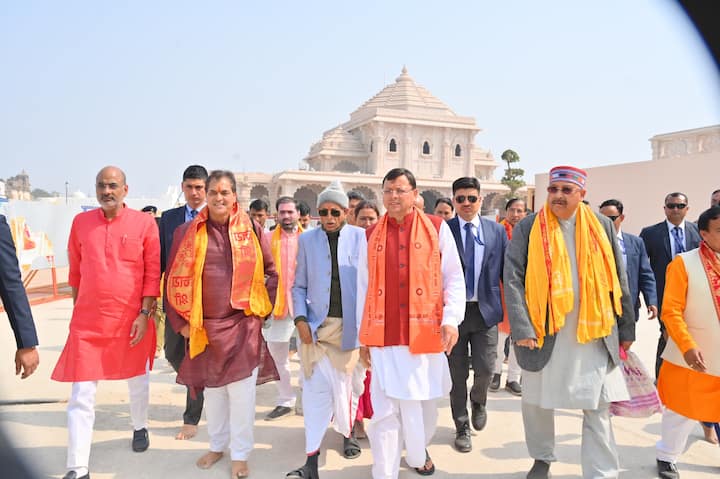 Uttarakhand CM Pushkar Singh Dhami along with his Cabinet, had darshan of Ramlala at Shri Ayodhya Dham. (Photo: X/@pushkardhami)