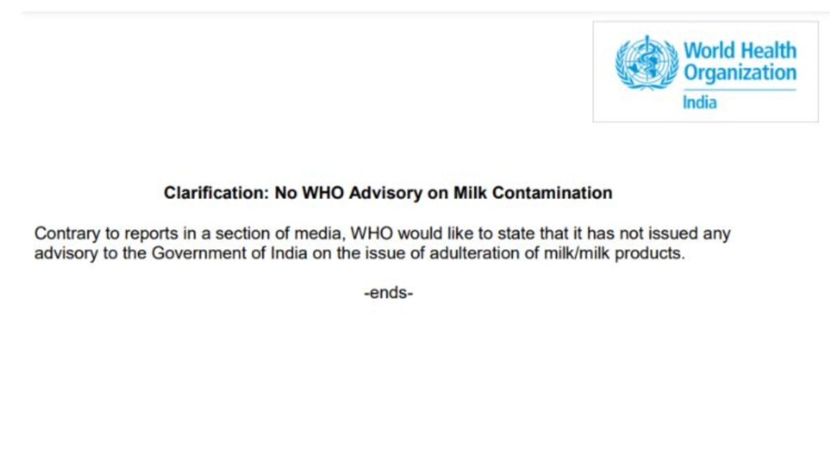 Fact Check: Fake Message On WHO Advisory Against Packaged Milk Shared Online