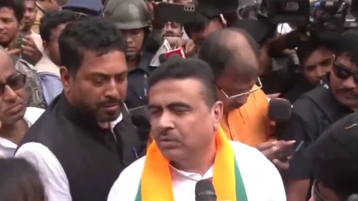 The Calcutta HC intervened and allowed him to visit Sandeshkhali, stating that only he and another BJP leader Shankar Ghosh would be allowed to enter the area. (Source: X/@ANI)