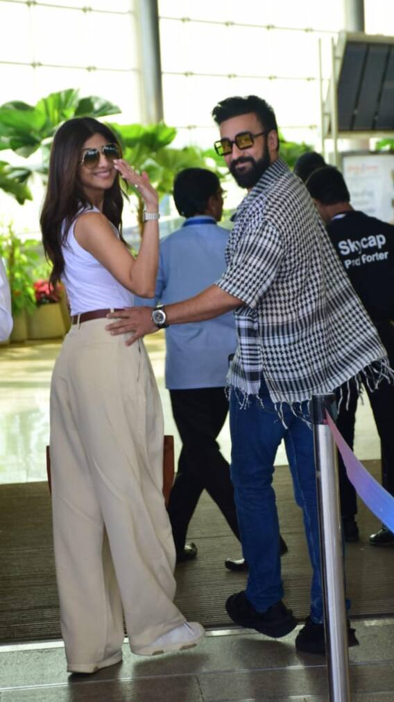 'शिल्पा-राज' एअरपोर्टवर स्पॉट!