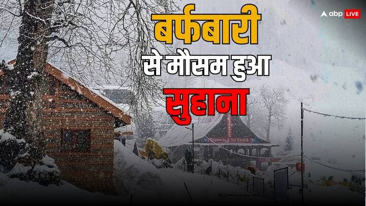 Himachal Pradesh Snowfall: हिमाचल प्रदेश में इस समय बर्फबारी के चलते मौसम सुहाना हो गया है. सोमवार को लाहौल-स्पीति, किन्नौर और कुल्लू के ऊंचे इलाकों में मध्यम से भारी स्तर की बर्फबारी हुई.