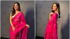 Manushi Chillar Shines Bright In A Pink Saree At Operation Valentine Trailer Launch; PICS