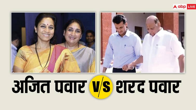 Baramati Lok Sabha Election 2024: Yugendra Pawar with Sharad Pawar Supriya Sule VS Sunetra Pawar Ajit Pawar Lok Sabha Election: महाराष्ट्र में दिलचस्प हुई बारामती सीट की लड़ाई, अजित पवार के खिलाफ चाचा शरद ने चली ये बड़ी चाल