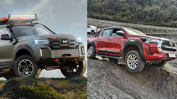 Mahindra Scorpio-X Pickup vs Toyota Hilux Comparison Price Features Specification Space Scorpio X Pickup vs Toyota Hilux: टोयोटा हिलक्स से मुकाबला करने आ रहा है महिंद्रा स्कार्पियो एक्स पिक-अप, देखें कंपेरिजन