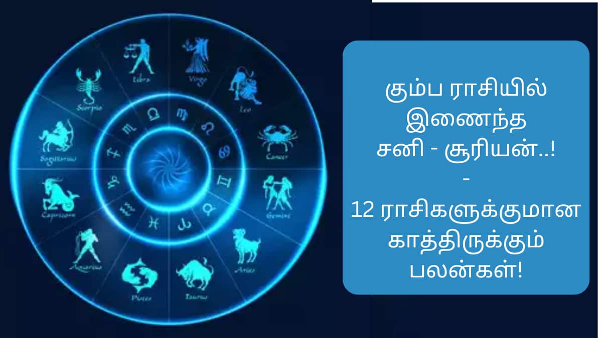 Rasipalan: கும்ப ராசியில் இணைந்த சூரியன் - சனி:  12 ராசிகளுக்கும் நடக்கப்போவது என்ன?