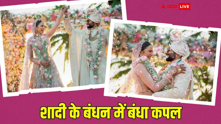 rakul preet singh jackky bhagnani wedding couple tied knot with sindhi sikh tradition know love story Rakul Preet-Jackky Wedding: रकुल प्रीत सिंह और जैकी भगनानी बने पति-पत्नी, दो रीति-रिवाजों से शादी के बंधन में बंधा कपल