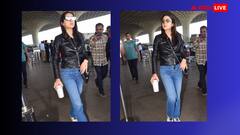 Sara Ali Khan Airport Pics: लेदर जैकेट...आंखों पर काला चश्मा, एयरपोर्ट पर किलर लुक में स्पॉट हुईं सारा अली खान, तस्वीरें वायरल