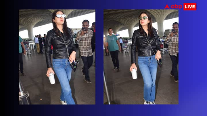 Sara Ali Khan Airport Look Photos: हर दिन एयरपोर्ट पर सेलेब्स को स्पॉट किया जाता है. वहीं आज सारा अली खान को पैपराजी ने अपने कैमरे में कैद किया. नीचे देखिए एक्ट्रेस की तस्वीरें