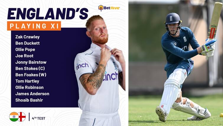 England Announce Playing 11 For IND vs ENG 4th Test In Ranchi India vs England 4th Test: నాలుగో టెస్ట్‌కు ఇంగ్లాండ్‌ టీమ్ ఇదే, ఫాస్టెస్ట్‌ బౌలర్‌ దూరం