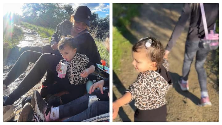 Priyanka Chopra on Thursday posted a series of photos and videos of her daughter Malti Marie’s first hike.