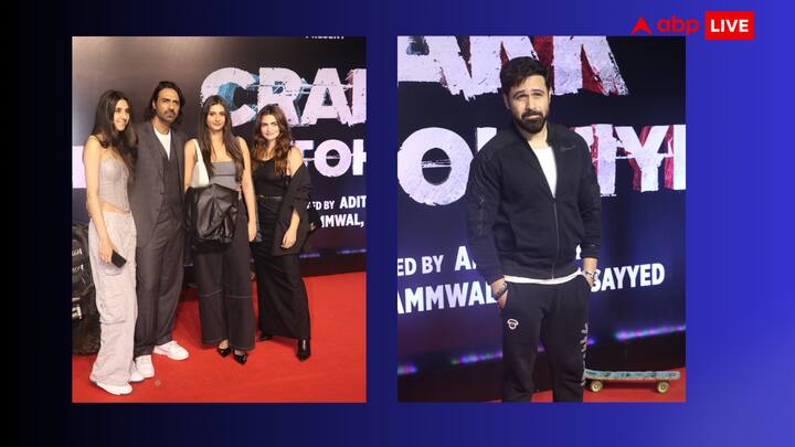 Crackk Screening Photos: अर्जुन रामपाल की फिल्म ‘क्रेक’ 23 फरवरी को थिएटर्स में रिलीज के लिए पूरी तरह से तैयार है. इससे पहले फिल्म की स्क्रीनिंग रखी गई. जिसमें कई स्टार्स पहुंचे.