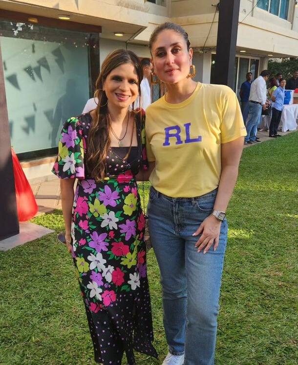 पार्टी में करीना ने अपना लुक काफी कैजुअल रखा था. येलो टी-शर्ट, ब्लू जिस और व्हाइट शूज में जेह की मम्मी काफी कूल नजर आईं.