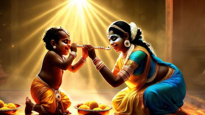 बाल रूप में कन्हा बहुत ही मासूम और प्यारे लग रहे हैं. यशोदा मैय्या के साथ खेलते कृष्णा हर उस लीला में दिख रहे हैं जैसा हम सभी ने किताबों में पढ़ा था.