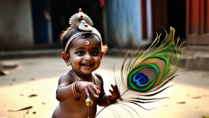 लड्डू गोपाल के हाथ में उनका प्रिय मोर पंख भी है. साथ ही उनकी प्रिय बांसुरी भी इन फोटो में नजर आ रही है. इन दोनों चीजों के बिना उनका श्रृंगार अधुरा माना जाता है.