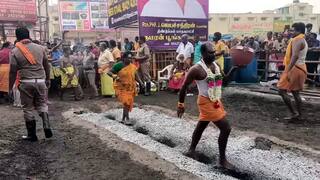 திண்டுக்கல் கோட்டை மாரியம்மன் கோயில் மாசித் திருவிழா; 3000 பக்தர்கள் பூக்குழி இறங்கி  வழிபாடு