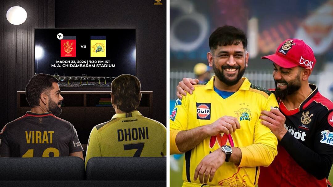 Dhoni vs Kohli: ధోనీ వర్సెస్ కోహ్లీ - తొలి మ్యాచ్లోనే మహా సమరం IPL 2024 schedule Dhoni vs Kohli showdown as CSK host RCB in opener on March 22 Dhoni vs Kohli: ధోనీ వర్సెస్ కోహ్లీ - తొలి మ్యాచ్లోనే మహా సమరం