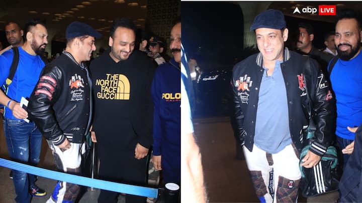 Salman Khan Pics: सलमान खान  हमेशा लाइमलाइट में बने रहते हैं. वे जहां भी जाते हैं वहां अपने शानदार अंदाज से महफिल लूट ही लेते हैं. आज सुबह मुंबई एयरपोर्ट पर भी एक्टर ने खूब ध्यान खींचा