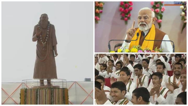 Prime Minister Narendra Modi inaugurated the statue of Sant Ravidas. He then distributed prizes at Banaras Hindu University for the winners of Sansad Sanskrit Pratiyogita.