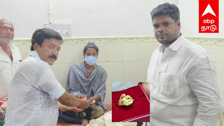 Jayalalitha 76th birthday MP  CV Shanmugam wore gold rings to children born today - TNN ஜெயலலிதாவின் 76வது பிறந்தநாள்; பிறந்த குழந்தைகளுக்கு தங்க மோதிரம் அணிவித்த எம்பி சி.வி.சண்முகம்