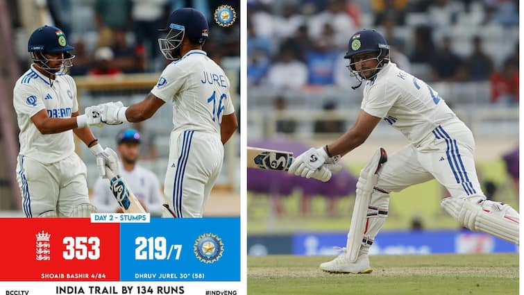 India vs England  Ranchi ENG 4th Test india trail by 134 runs India vs England 4th Test: ఎదురీదుతున్న టీమిండియా - ఆశలన్నీ జురెల్‌, కుల్‌దీప్‌పైనే!