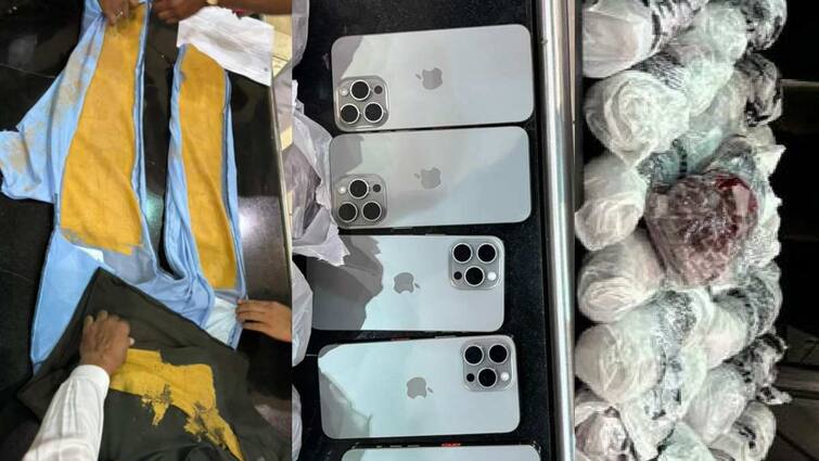 nagpur crime news nagpur airport gold worth 50 lakhs seized along with 5 iPhones 7 smart watches 8 kg of saffron maharashtra marathi news Nagpur Crime: नागपूर विमानतळावर कस्टम विभागाकडून मोठी कारवाई; तस्कराकडून तब्बल 50 लाखांचं सोनं जप्त