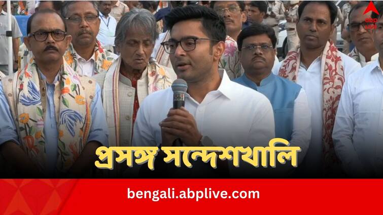 TMC MP Abhishek Banerjee blames Calcutta High Court for stay order in Sandeshkhali Case and no arrest of Sheikh Shahjahan Abhishek Banerjee: আদালতই হাত বেঁধে দিয়েছে, যাতে BJP ১৫ দিন ধরে ফুটেজ খেতে পারে, সন্দেশখালি নিয়ে অভিষেক