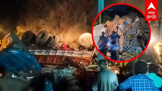 Tenkasi Lorry Accident - தண்டவாளத்தில் லாரிகவிழ்ந்து விபத்து தென்காசியில் அதிர்ச்சி