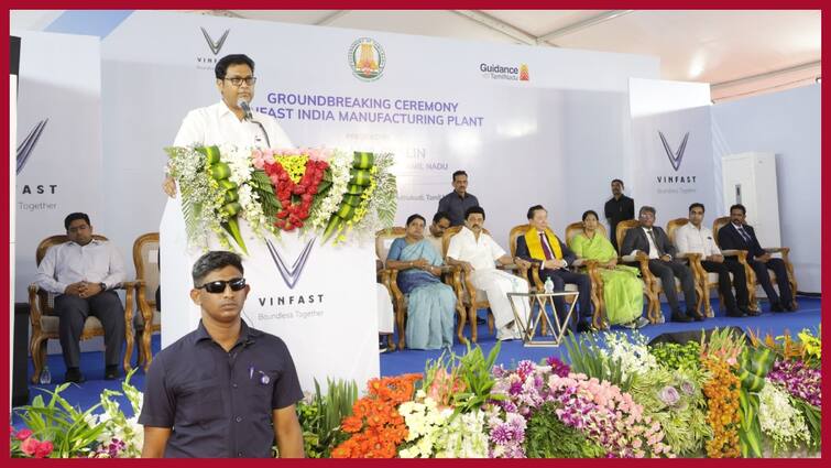 Tamil Nadu will contribute 40% of India's electric vehicle production Minister trp raja at vinfast Vinfast: தூத்துக்குடி மின்வாகன உற்பத்தி ஆலை, ஆண்டுக்கு சுமார் 1,50,000 கார்களை உற்பத்தி செய்யும்- அமைச்சர் டி.ஆர்.பி. ராஜா